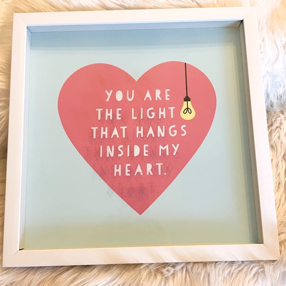 Wall art and frame super cute for a young girls room.
